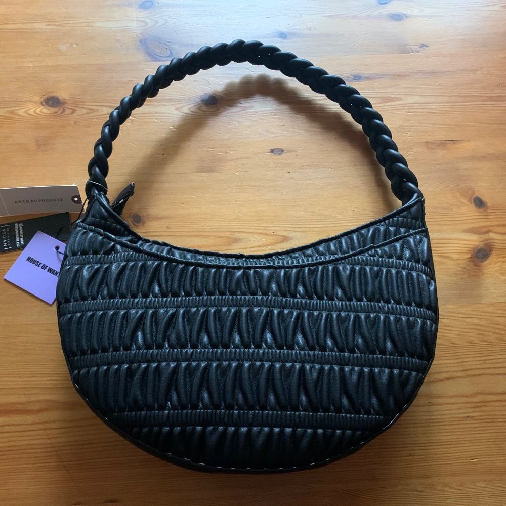 ANTHROPOLOGIE House of Want VEGAN APPROVED Half Moon Shoulder Purse Bag